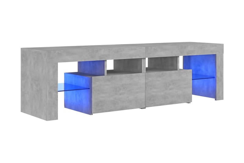 TV-bänk med LED-belysning betonggrå 140x35x40 cm - Grå - Tv-bänkar