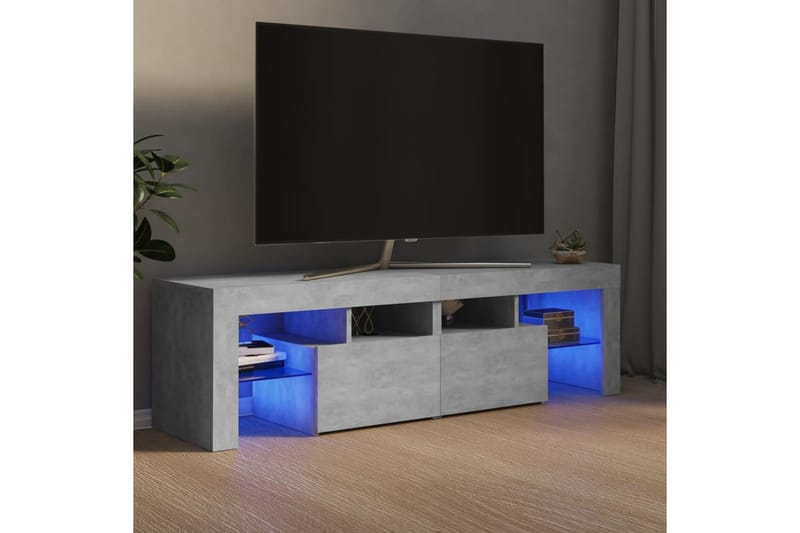 TV-bänk med LED-belysning betonggrå 140x35x40 cm - Grå - Möbler - Vardagsrum - Tv-möbler & mediamöbler - Tv-bänkar