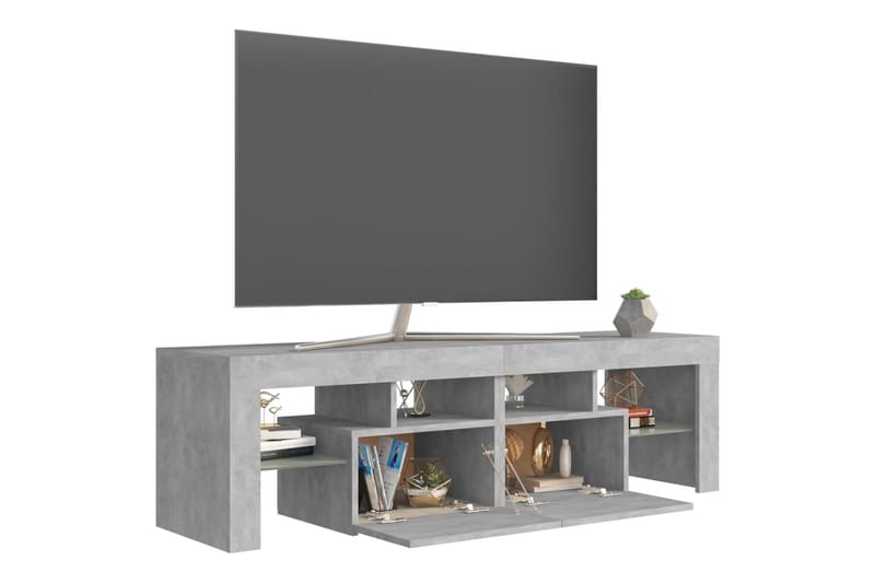TV-bänk med LED-belysning betonggrå 140x35x40 cm - Grå - Möbler - Vardagsrum - Tv-möbler & mediamöbler - Tv-bänkar
