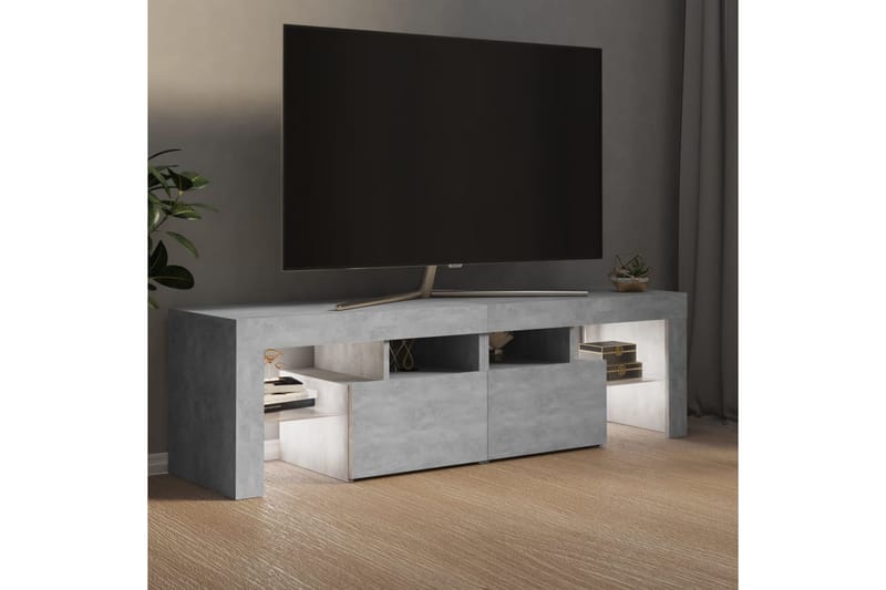 TV-bänk med LED-belysning betonggrå 140x35x40 cm - Grå - Möbler - Vardagsrum - Tv-möbler & mediamöbler - Tv-bänkar