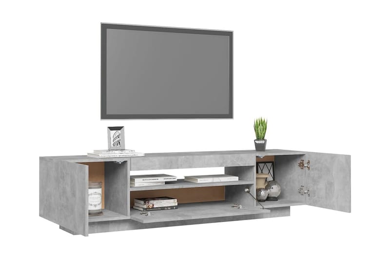 TV-bänk med LED-belysning betonggrå 160x35x40 cm - Grå - Möbler - Vardagsrum - Tv-möbler & mediamöbler - Tv-bänkar