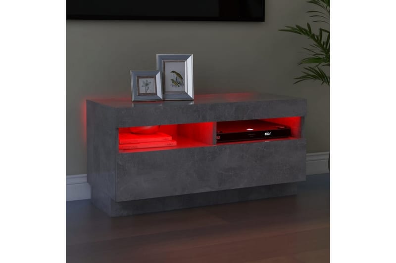 TV-bänk med LED-belysning betonggrå 80x35x40 cm - Grå - Möbler - Vardagsrum - Tv-möbler & mediamöbler - Tv-bänkar