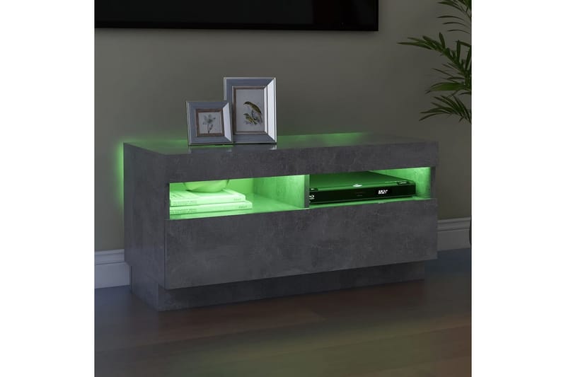 TV-bänk med LED-belysning betonggrå 80x35x40 cm - Grå - Möbler - Vardagsrum - Tv-möbler & mediamöbler - Tv-bänkar