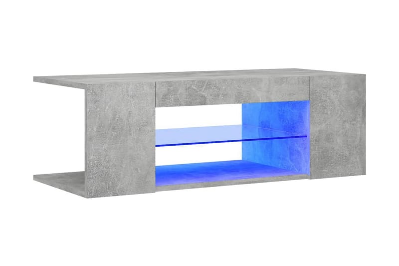 TV-bänk med LED-belysning betonggrå 90x39x30 cm - Grå - Möbler - Vardagsrum - Tv-möbler & mediamöbler - Tv-bänkar