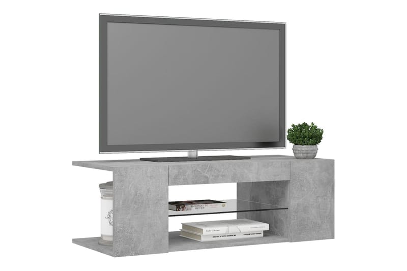 TV-bänk med LED-belysning betonggrå 90x39x30 cm - Grå - Möbler - Vardagsrum - Tv-möbler & mediamöbler - Tv-bänkar