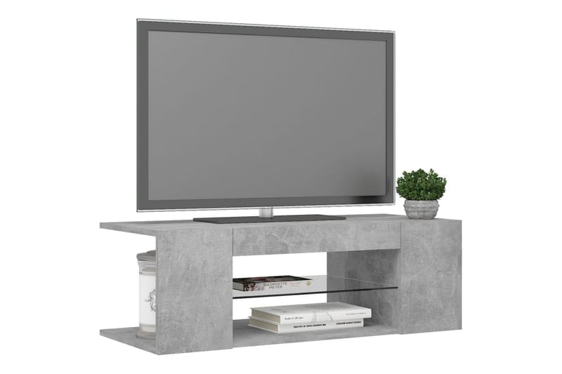 TV-bänk med LED-belysning betonggrå 90x39x30 cm - Grå - Tv-bänkar