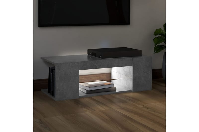 TV-bänk med LED-belysning betonggrå 90x39x30 cm - Grå - Möbler - Vardagsrum - Tv-möbler & mediamöbler - Tv-bänkar