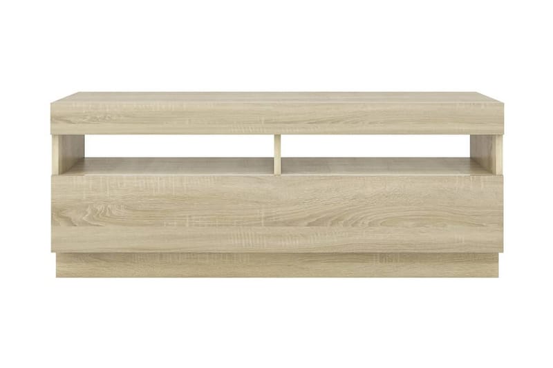 TV-bänk med LED-belysning sonoma-ek 100x35x40 cm - Brun - Möbler - Vardagsrum - Tv-möbler & mediamöbler - Tv-bänkar