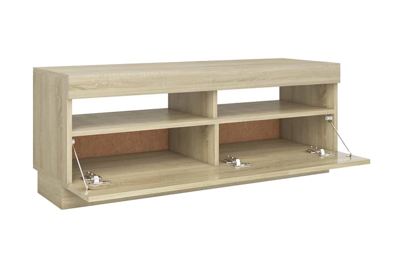 TV-bänk med LED-belysning sonoma-ek 100x35x40 cm - Brun - Möbler - Vardagsrum - Tv-möbler & mediamöbler - Tv-bänkar