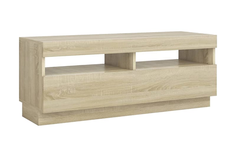 TV-bänk med LED-belysning sonoma-ek 100x35x40 cm - Brun - Möbler - Vardagsrum - Tv-möbler & mediamöbler - Tv-bänkar