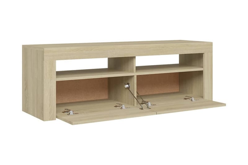 TV-bänk med LED-belysning sonoma-ek 120x35x40 cm - Brun - Möbler - Vardagsrum - Tv-möbler & mediamöbler - Tv-bänkar