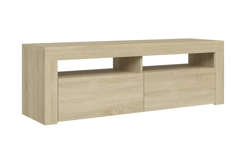 TV-bänk med LED-belysning sonoma-ek 120x35x40 cm - Brun - Möbler - Vardagsrum - Tv-möbler & mediamöbler - Tv-bänkar