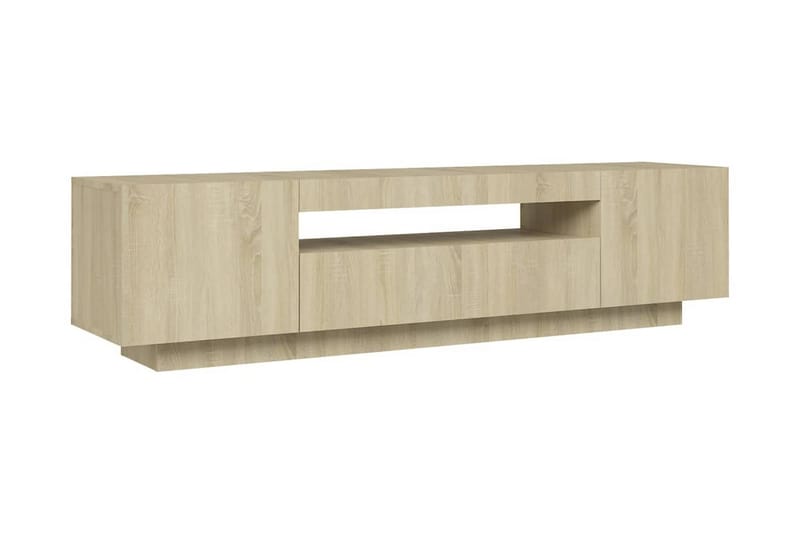 TV-bänk med LED-belysning sonoma-ek 160x35x40 cm - Brun - Möbler - Vardagsrum - Tv-möbler & mediamöbler - Tv-bänkar