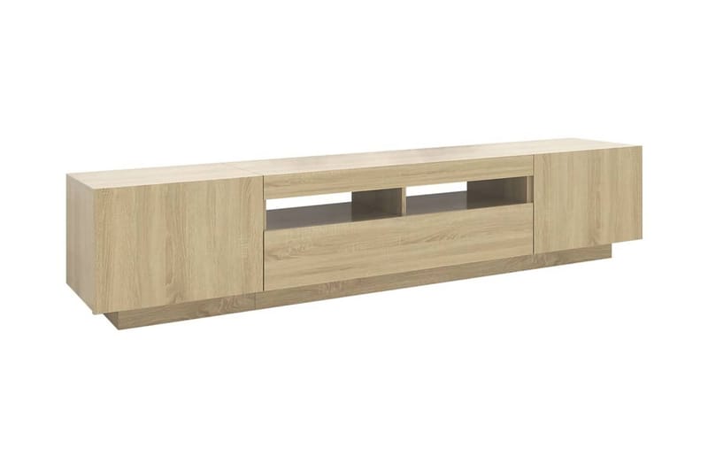 TV-bänk med LED-belysning sonoma-ek 200x35x40 cm - Brun - Möbler - Vardagsrum - Tv-möbler & mediamöbler - Tv-bänkar