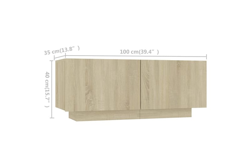 TV-bänk med LED-belysning sonoma-ek 200x35x40 cm - Brun - Möbler - Vardagsrum - Tv-möbler & mediamöbler - Tv-bänkar