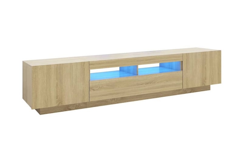 TV-bänk med LED-belysning sonoma-ek 200x35x40 cm - Brun - Möbler - Vardagsrum - Tv-möbler & mediamöbler - Tv-bänkar