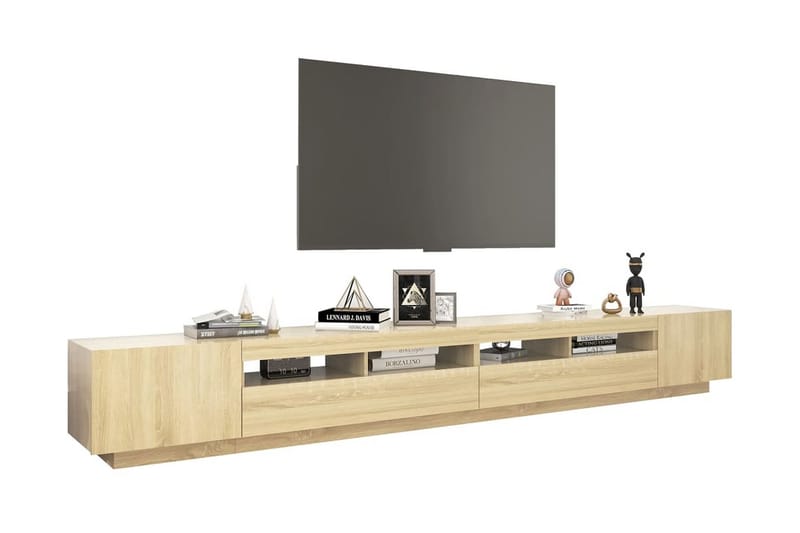 TV-bänk med LED-belysning sonoma-ek 300x35x40 cm - Brun - Möbler - Vardagsrum - Tv-möbler & mediamöbler - Tv-bänkar
