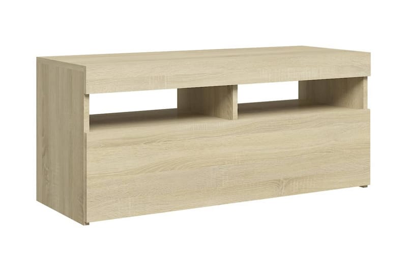 TV-bänk med LED-belysning sonoma-ek 90x35x40 cm - Brun - Möbler - Vardagsrum - Tv-möbler & mediamöbler - Tv-bänkar