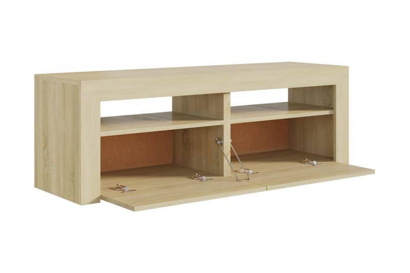 TV-bänk med LED-belysning sonomaek 120x35x40 cm - Brun - Möbler - Vardagsrum - Tv-möbler & mediamöbler - Tv-bänkar