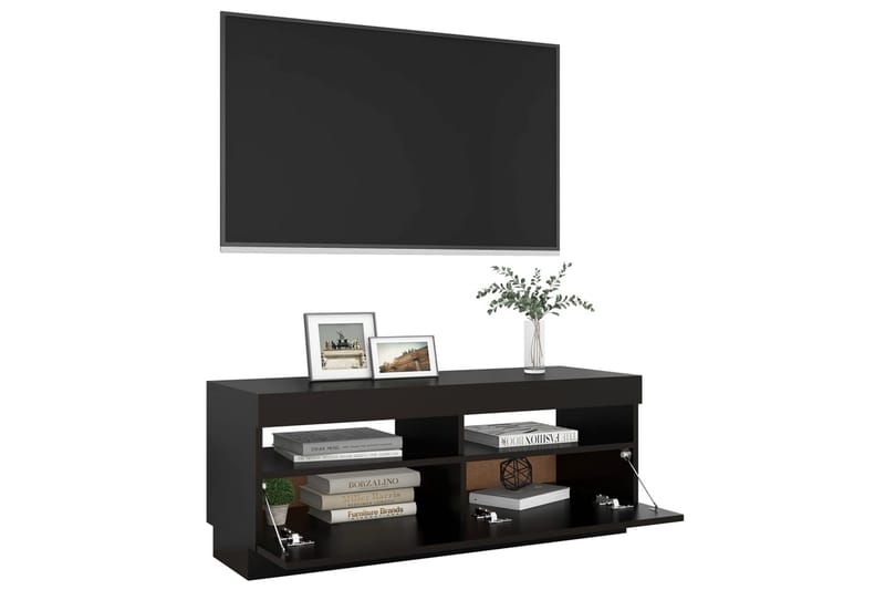 TV-bänk med LED-belysning svart 100x35x40 cm - Svart - Möbler - Vardagsrum - Tv-möbler & mediamöbler - Tv-bänkar
