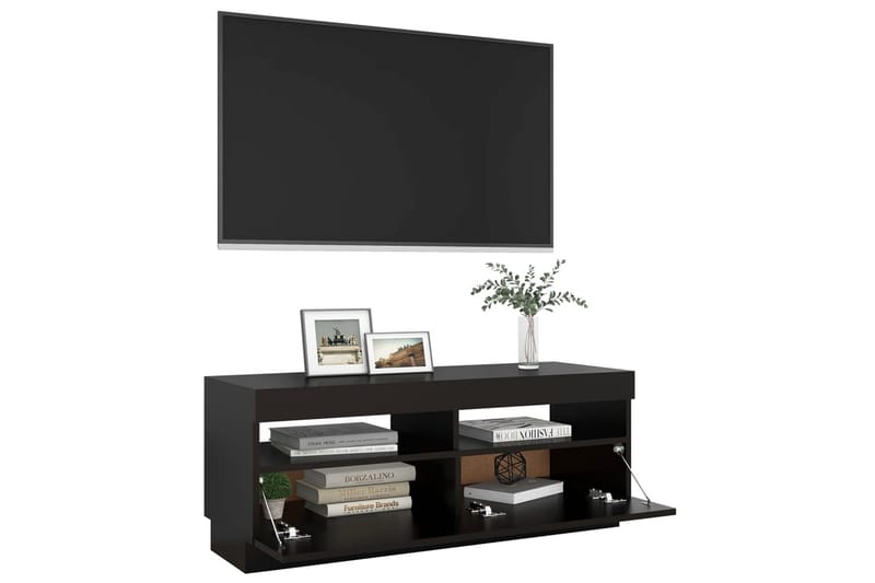 TV-bänk med LED-belysning svart 100x35x40 cm - Svart - Tv-bänkar