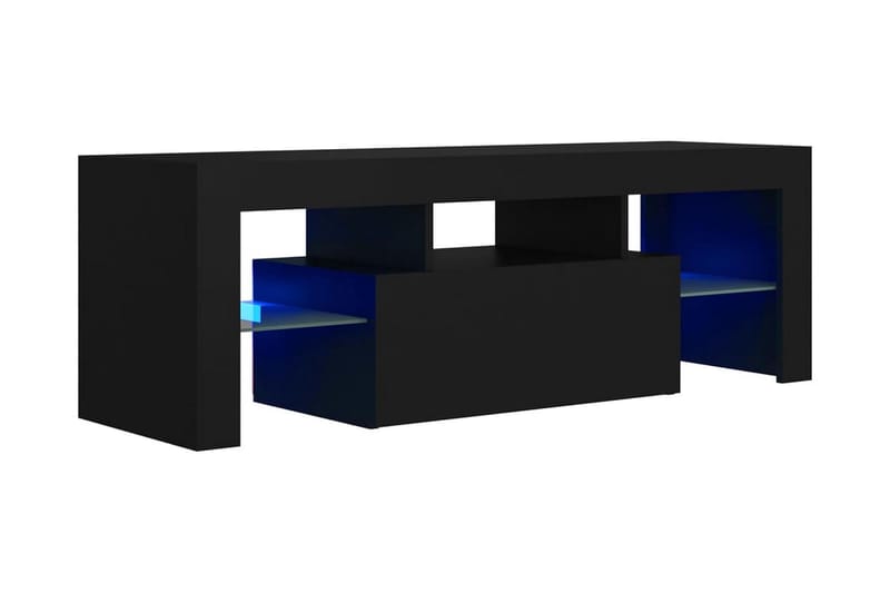 TV-bänk med LED-belysning svart 120x35x40 cm - Svart - Tv-bänkar