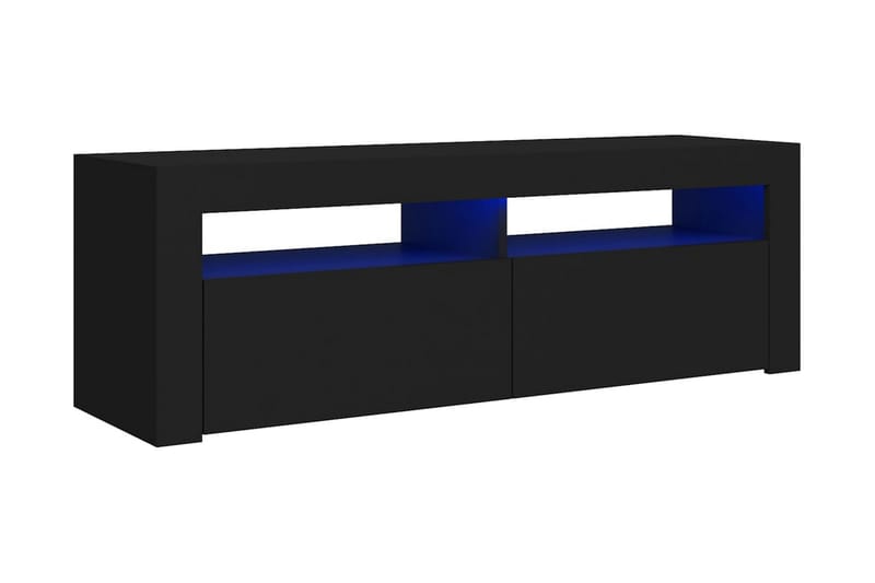 TV-bänk med LED-belysning svart 120x35x40 cm - Svart - Möbler - Vardagsrum - Tv-möbler & mediamöbler - Tv-bänkar