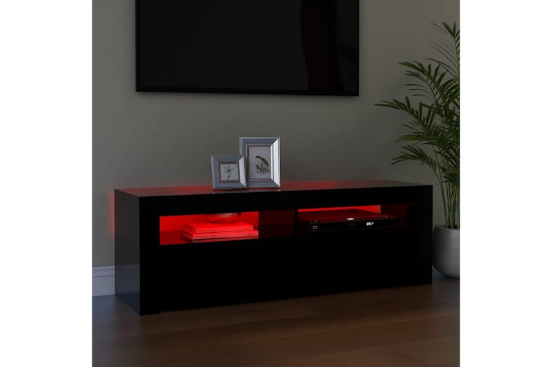 TV-bänk med LED-belysning svart 120x35x40 cm - Svart - Möbler - Vardagsrum - Tv-möbler & mediamöbler - Tv-bänkar