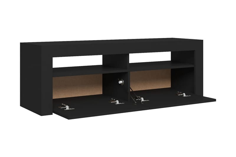 TV-bänk med LED-belysning svart 120x35x40 cm - Svart - Möbler - Vardagsrum - Tv-möbler & mediamöbler - Tv-bänkar