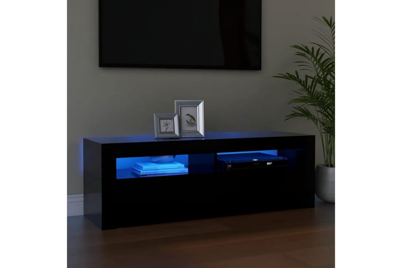 TV-bänk med LED-belysning svart 120x35x40 cm - Svart - Möbler - Vardagsrum - Tv-möbler & mediamöbler - Tv-bänkar
