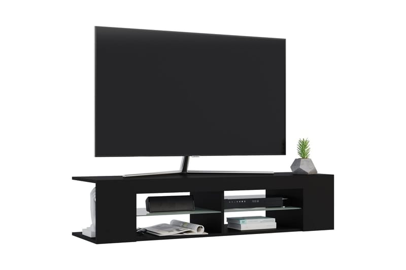 TV-bänk med LED-belysning svart 135x39x30 cm - Svart - Möbler - Vardagsrum - Tv-möbler & mediamöbler - Tv-bänkar