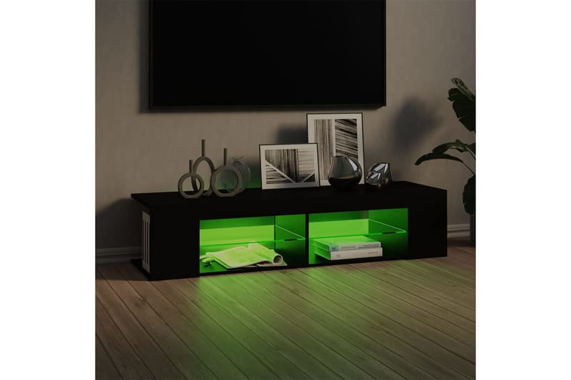 TV-bänk med LED-belysning svart 135x39x30 cm - Svart - Möbler - Vardagsrum - Tv-möbler & mediamöbler - Tv-bänkar