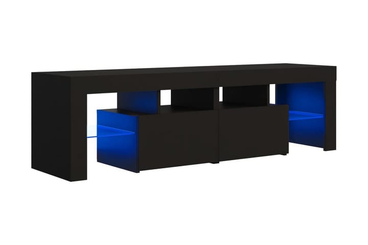 TV-bänk med LED-belysning svart 140x35x40 cm - Svart - Tv-bänkar