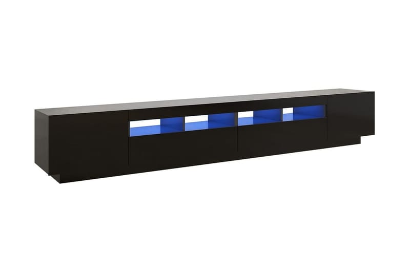 TV-bänk med LED-belysning svart 260x35x40 cm - Svart - Tv-bänkar