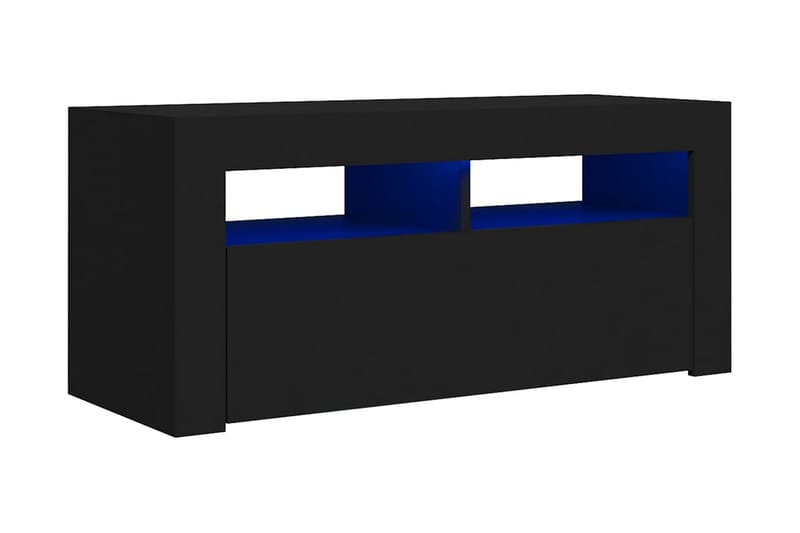 TV-bänk med LED-belysning svart 90x35x40 cm - Svart - Tv-bänkar