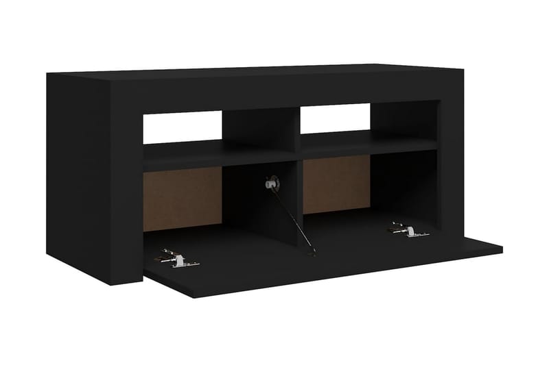 TV-bänk med LED-belysning svart 90x35x40 cm - Svart - Möbler - Vardagsrum - Tv-möbler & mediamöbler - Tv-bänkar