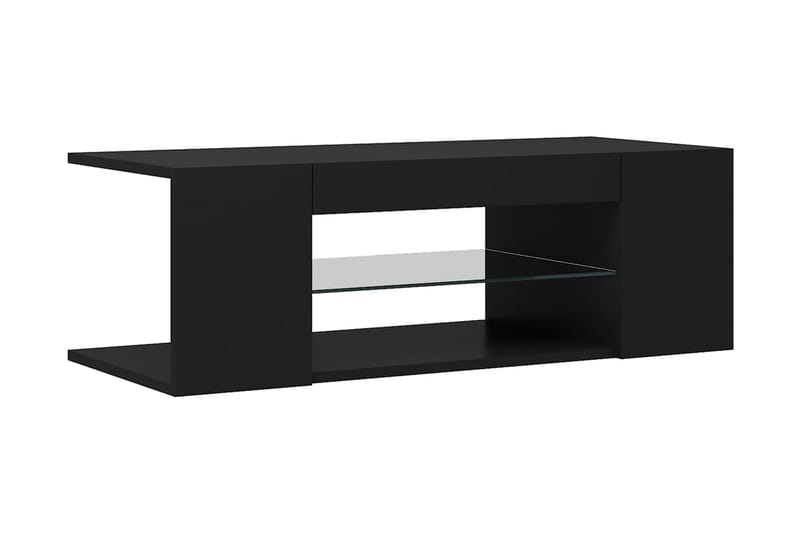TV-bänk med LED-belysning svart 90x39x30 cm - Svart - Tv-bänkar