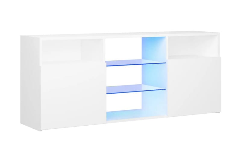 TV-bänk med LED-belysning vit 120x30x50 cm - Vit - Tv-bänkar