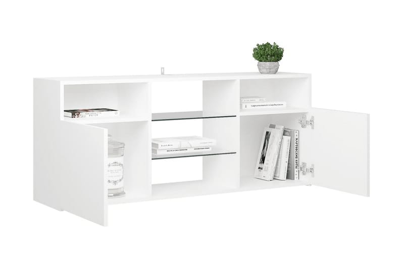 TV-bänk med LED-belysning vit 120x30x50 cm - Vit - Möbler - Vardagsrum - Tv-möbler & mediamöbler - Tv-bänkar