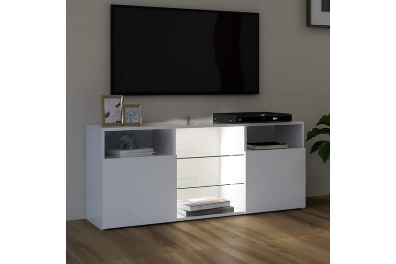 TV-bänk med LED-belysning vit 120x30x50 cm - Vit - Möbler - Vardagsrum - Tv-möbler & mediamöbler - Tv-bänkar