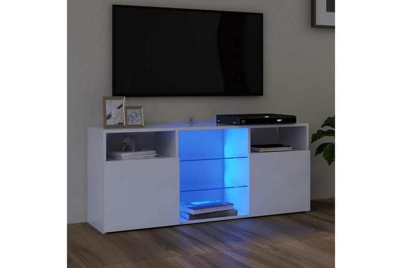 TV-bänk med LED-belysning vit 120x30x50 cm - Vit - Möbler - Vardagsrum - Tv-möbler & mediamöbler - Tv-bänkar
