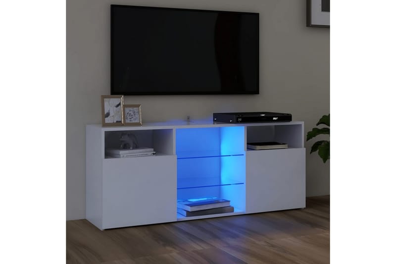 TV-bänk med LED-belysning vit 120x30x50 cm - Vit - Tv-bänkar
