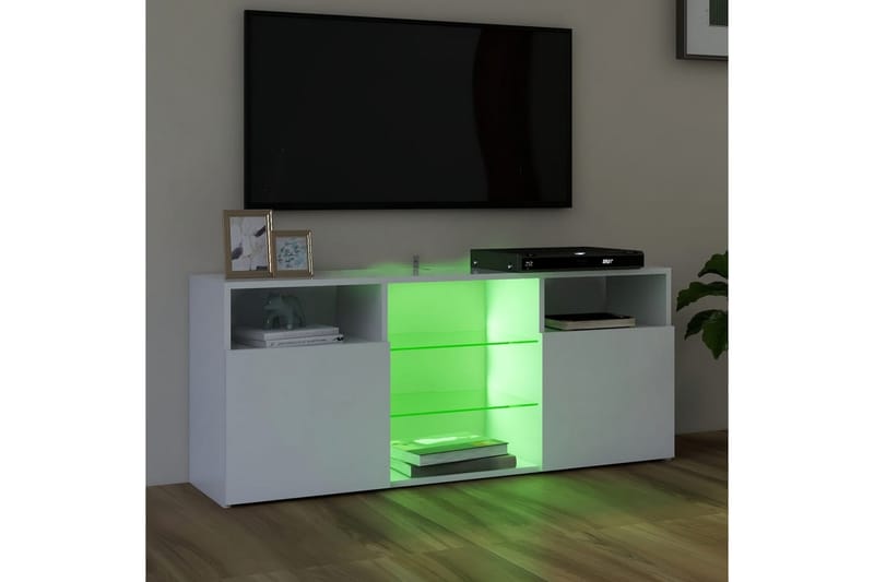 TV-bänk med LED-belysning vit 120x30x50 cm - Vit - Möbler - Vardagsrum - Tv-möbler & mediamöbler - Tv-bänkar