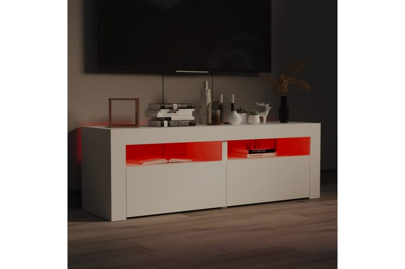 TV-bänk med LED-belysning vit 120x35x40 cm - Vit - Möbler - Vardagsrum - Tv-möbler & mediamöbler - Tv-bänkar