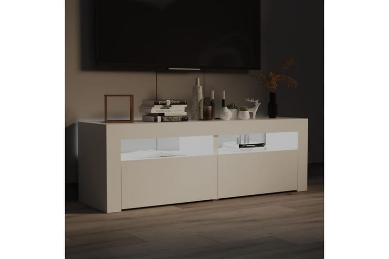 TV-bänk med LED-belysning vit 120x35x40 cm - Vit - Möbler - Vardagsrum - Tv-möbler & mediamöbler - Tv-bänkar