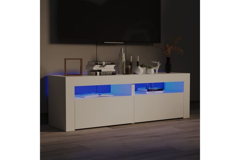 TV-bänk med LED-belysning vit 120x35x40 cm - Vit - Möbler - Vardagsrum - Tv-möbler & mediamöbler - Tv-bänkar