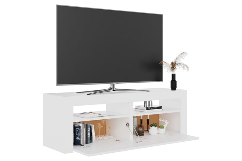 TV-bänk med LED-belysning vit 120x35x40 cm - Vit - Möbler - Vardagsrum - Tv-möbler & mediamöbler - Tv-bänkar