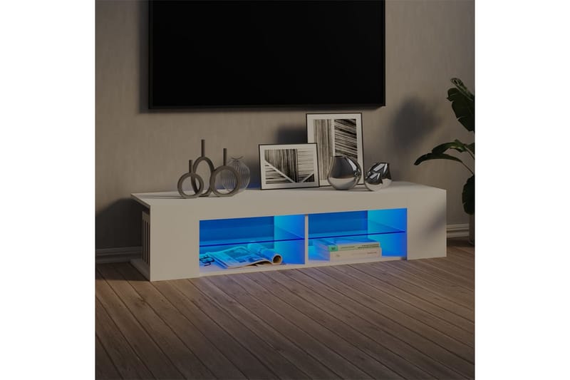TV-bänk med LED-belysning vit 135x39x30 cm - Vit - Möbler - Vardagsrum - Tv-möbler & mediamöbler - Tv-bänkar