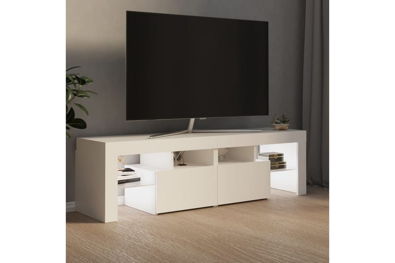 TV-bänk med LED-belysning vit 140x35x40 cm - Vit - Möbler - Vardagsrum - Tv-möbler & mediamöbler - Tv-bänkar