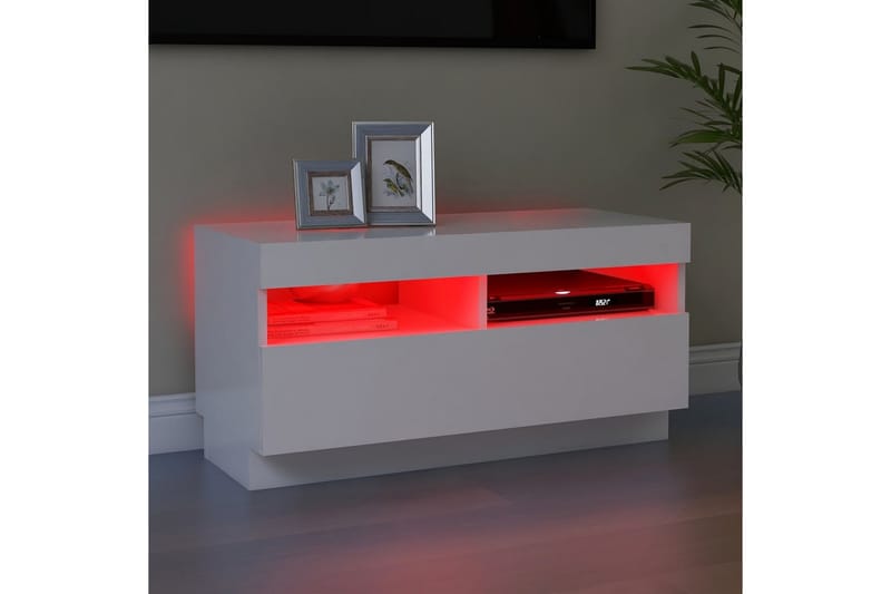 TV-bänk med LED-belysning vit 80x35x40 cm - Vit - Möbler - Vardagsrum - Tv-möbler & mediamöbler - Tv-bänkar